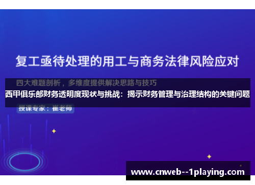 西甲俱乐部财务透明度现状与挑战：揭示财务管理与治理结构的关键问题